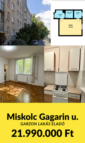Miskolc eladó garzon lakás 2026